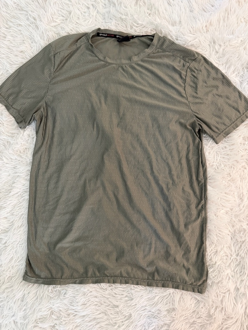 Spyder Active ProWeb Performance T-Shirt Olive Green Medium Athletic Tee